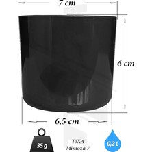 4 Adet Mimoza Saksı Küçük Boy Plastik Kaktüs Sukulent Saksısı (Siyah, 0.2 Litre)