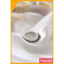 Havor Ayarlanabilir Burgu Desenli Kadın Yüzüğü Gümüş Renginde