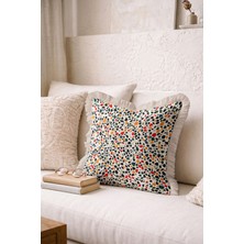 Hanna Home Dekoratif Yastık Kılıfı Animal Print Leopar Oturma Odası Kırlenti Saçaklı Saçaklı Kırlent 43X43 cm
