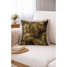 Hanna Home Saçaklı Kırlent Kılıfı Çiçek Desenli Koltuk Takımı Aksesuarı Saçaklı Saçaklı Kırlent 43X43 cm