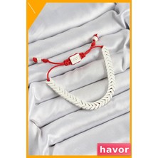 Havor Pirinç Asansörlü Kadın Bilek Aksesuarı Beyaz Renk