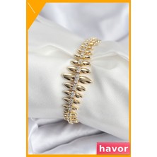 Havor Pirinç Damla Desenli Kadın Bilek Aksesuarı