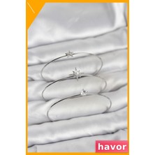 Havor Zirkon Taşlı 3'lü Pirinç Kadın Bileklik Seti