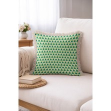 Hanna Home Saçaklı Kırlent Kılıfı Soyut Geometrik Yastık Kılıfı Oturma Odası Kırlenti 43X43 cm