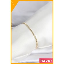 Havor Burgu Desenli Altın Renk Kaplama Kadın Bilekliği