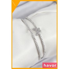 Havor Zirkon Taşlı Kelebek Desenli Kadın Bilekliği