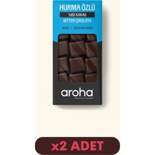 Aroha %85 Kakao Hurma Özlü Bitter Çikolata 160 g Vegan ve Glutensiz İkili Paket