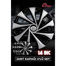 Yonga Oto Aksesuar Peugeot 206 Jant Kapağı 14 Inç Kırılmaz 4'lü + 4 Amblem + 8 Cırt Kelepçe