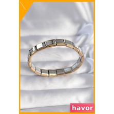 Havor Paslanmaz Çelik Çift Renkli Kadın Bilekliği