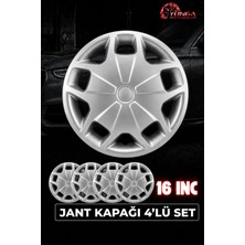 Yonga Oto Aksesuar Ford Transit Custom 16 Inç Kırılmaz Jant Kapağı 4 Adet Gümüş + 4 Amblem + 8 Cırt Kelepçe