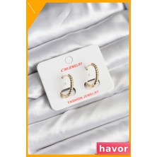 Havor Burgu Desenli Halka Küpe Kadın Aksesuarı