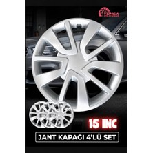 YONGA OTO AKSESUAR Toyota 15 Inç Kırılmaz Jant Kapağı 4 Adet Gümüş + 4 Amblem + 8 Cırt Kelepçe