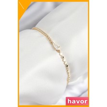 Havor Zirkon Taşlı Pirinç Damla Bileklik Kadın Aksesuar