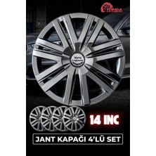 Yonga Oto Aksesuar Volkswagen 14 Inç Jant Kapağı 4'lü Set Piano Black + 4 Amblem + 8 Cırt Kelepçe