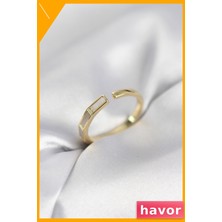 Havor Ayarlanabilir Pirinç Kadın Yüzüğü Sedef Detaylı