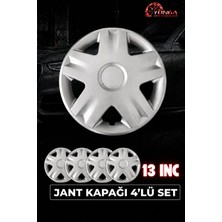 YONGA OTO AKSESUAR Renault 13 Inç Kırılmaz Jant Kapağı 4 Adet Gümüş + 4 Amblem + 8 Cırt Kelepçe