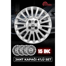 Yonga Oto Aksesuar Peugeot Bipper 15 Inç Jant Kapağı 4'lü Set Gümüş + 4 Amblem