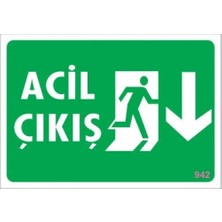 Belirtilmemiş Pvc Levha Quot;acil Çıkışquot; 17,5*25 cm