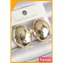 Havor Bombe Oval Tasarım Pirinç Kadın Küpe Modelleri