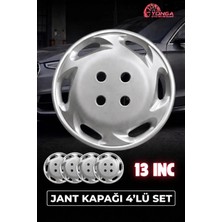 YONGA OTO AKSESUAR Renault 19 Europa 13 Inç Kırılmaz Jant Kapağı 4 Adet Gümüş + 4 Amblem + 8 Cırt Kelepçe