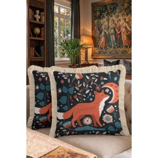 Hanna Home Vahşi Hayvan Desenli Dekoratif Kırlent Kılıfı Kırlent Kılıfı Oturma Odası Kırlenti 43X43 cm