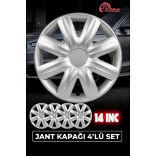 Yonga Oto Aksesuar Renault 14 Inç Jant Kapağı 4'lü Set Gümüş + 4 Amblem + 8 Cırt Kelepçe