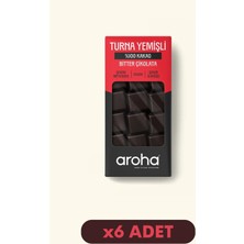Aroha Kakao Turna Yemişli Şeker İlavesiz Bitter Çikolata 6'lı Paket (110 gr x 6 Adet)