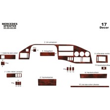 Volkswagen Lt Volt / Sprinter Konsol-Torpido Kaplama 1995-2006 17 Parça