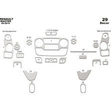 Renault Master Ön Torpido Kaplama Alüminyum 29 Parça 2010-2019