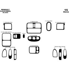 Renault Clio Symbol Konsol-Torpido Kaplama 2004-2008 15 Parça