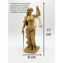 3dikili Design Adalet Tanrıçası Heykeli Themis Heykelciği Hukukçu Hediyesi 3D Yazıcı Gold