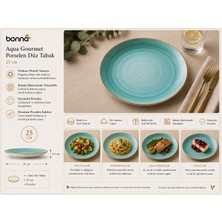 Bonna Aqua Gourmet Düz Tabak 25 cm