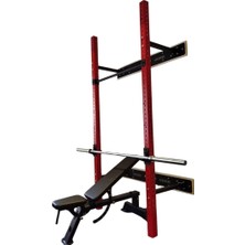 CEYSPORT Duvara Monte Katlanır Squat Rack - 80X80 Profil - Çok Fonksiyonlu Fitness Istasyonu