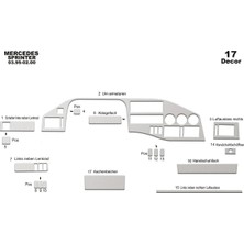 Mars Cockpit Design Volkswagen Volt Lt Ön Torpido Kaplama Alüminyum 17 Parça 1995-2006