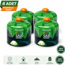 Orcamp 450 gr 4'lü Gaz Kartuş Seti Renkli Özellikleri ile Güvenli Kullanım için Tasarlanmış