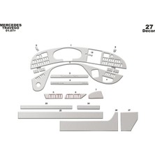Mars Cockpit Design Mercedes Travego Ön Torpido Kaplama Alüminyum 27 Parça 2005-2010