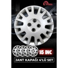 YONGA OTO AKSESUAR Citroen Nemo 15 Inç Jant Kapağı 4'lü Set Gümüş + 4 Amblem