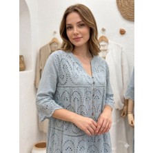 Meltem Collection Fisto ve Düğme Detaylı Müslin Elbise