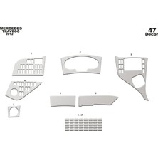 Mars Cockpit Design Mercedes Travego Ön Torpido Kaplama Alüminyum 47 Parça 2012-›