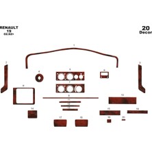 Mars Cockpit Design Renault 19 Europa Konsol-Torpido Kaplama 1992-1999 20 Parça