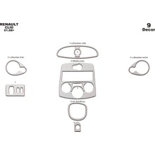 Mars Cockpit Design Renault Clio 3 Konsol-Torpido Kaplama 2005-2012 9 Parça