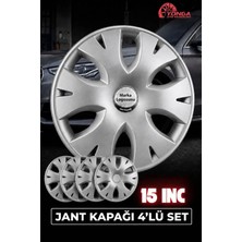 Yonga Oto Aksesuar Renault Taliant 15 Inç Jant Kapağı 4'lü Set Gümüş + 4 Amblem + 8 Cırt Kelepçe