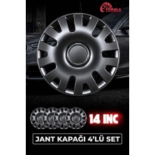 YONGA OTO AKSESUAR Fiat Albea Jant Kapağı 14 Inç Kırılmaz 4'lü + 4 Amblem + 8 Cırt Kelepçe