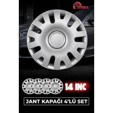 Yonga Oto Aksesuar Fiat Albea Jant Kapağı 14 Inç Kırılmaz 4'lü + 4 Amblem + 8 Cırt Kelepçe