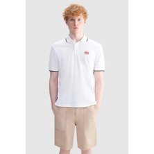 Ecko Unltd. Caleb Regular Fit Polo Yaka Baskılı %100 Pamuk Erkek Beyaz Polo Tişört
