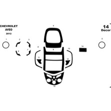 Mars Cockpit Design Chevrolet Aveo Ön Torpido Kaplama Parlak Siyah 14 Parça 2012-›