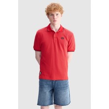 Ecko Unltd. Caleb Regular Fit Polo Yaka Baskılı %100 Pamuk Erkek Kırmızı Polo Tişört