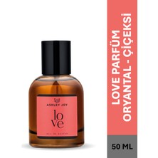 Ashley Joy Love Kadın Parfüm EDP  50 ML | Oryantal & Çiçeksi  | Zencefil, Kan Portakalı, Sandal Ağacı, Paçuli | Amber Renkli Cam Şişe