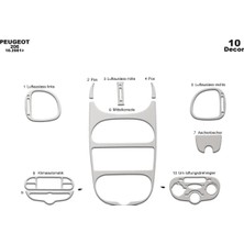 Mars Cockpit Design Peugeot 206 Piano Black Kaplama 2001-2010 10 Parça