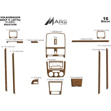 Mars Cockpit Design Volkswagen Golf 5 Konsol-Torpido Kaplama Analog Klima 2003-2008 16 Parça